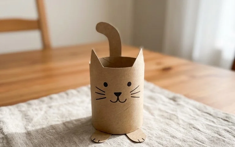 Easy Origami Paper Roll Cat Craft: Step-by-Step